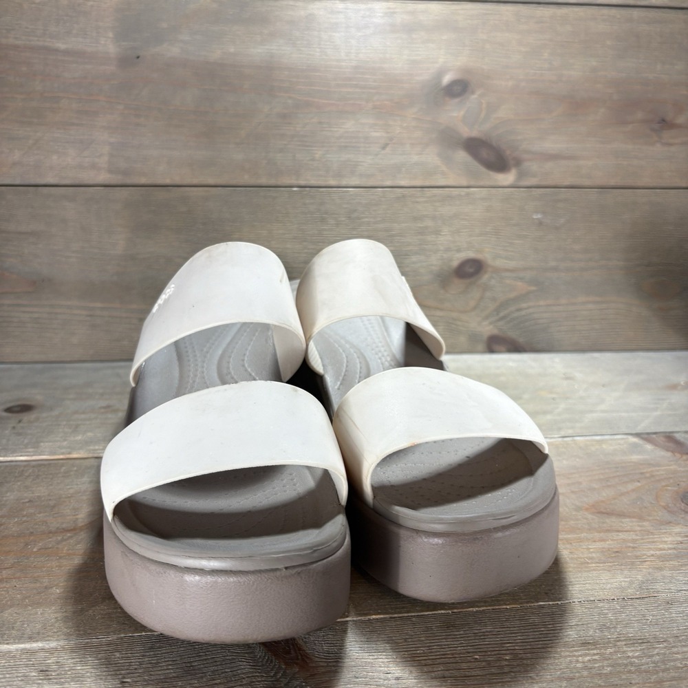 crocs brooklyn wedge womens size 9 shoes beige chunky wedge sandals - Picture 5 of 10